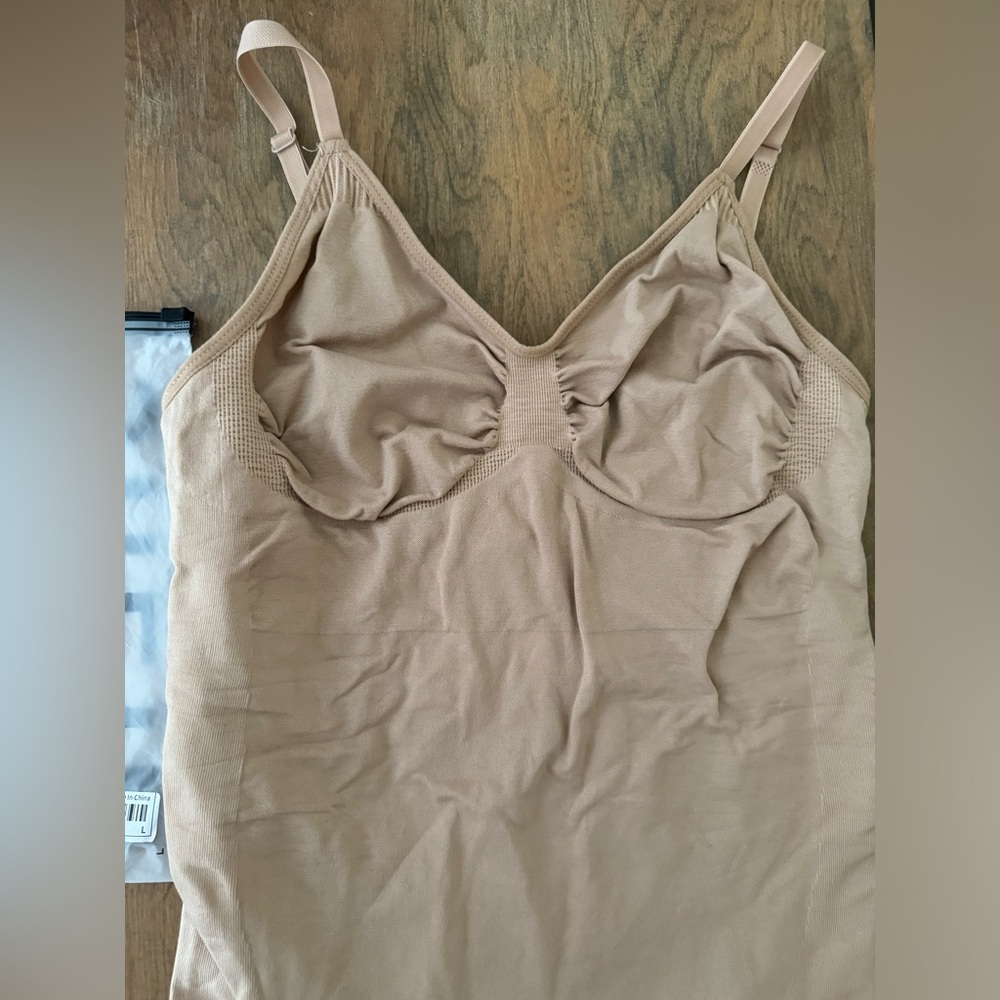 Large Solid Shapewear Bodysuit Beige